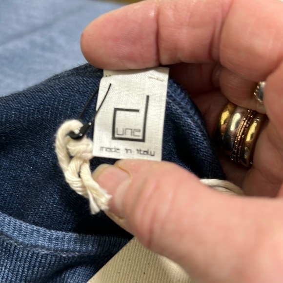 Dune Made in Italy NWT Blue Ombre Merino Wool Crewneck Sweater M/L - Picture 2 of 12